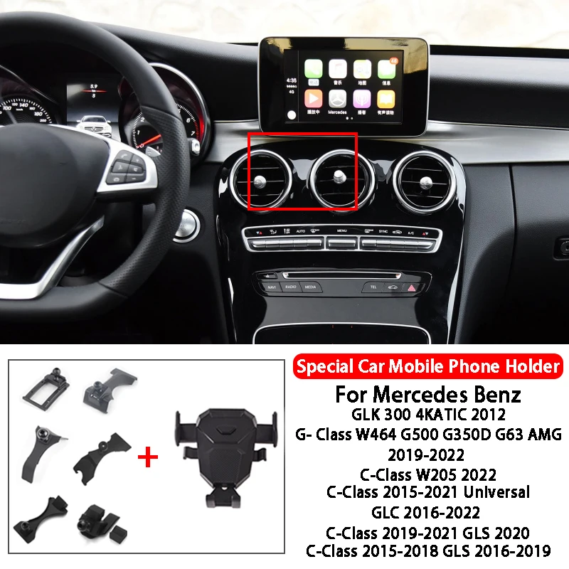 

Car Mount Mobile Phone Holder For Mercedes Benz GLK 300 4KATIC G-Class W464 G500 G350D G63 AMG C-Class W205 GLC GLS