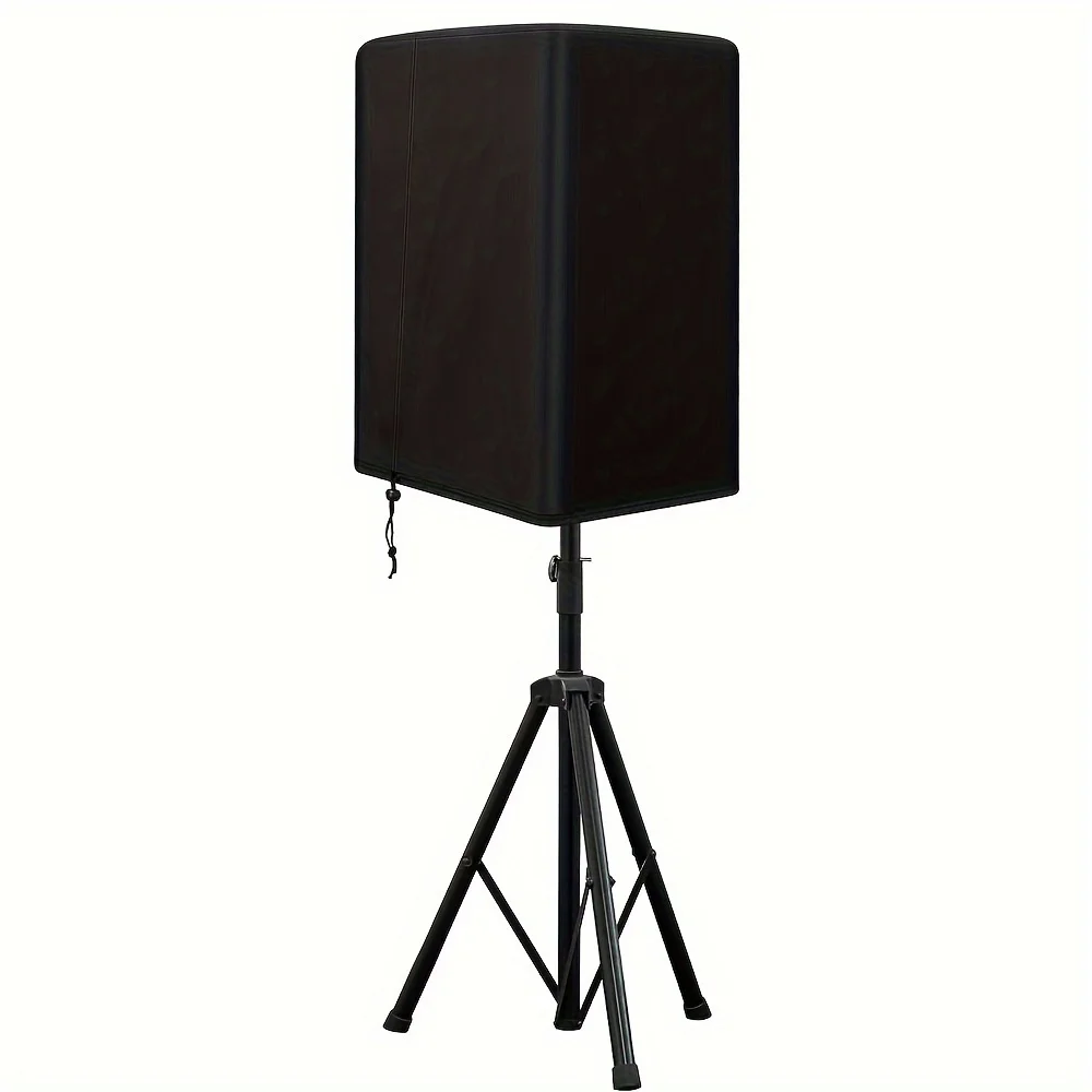 Waterproof & UV-Protected Outdoor Speaker Cover - Dustproof Polyester, Black, Ideal for Live Sound & Lighting Equipment