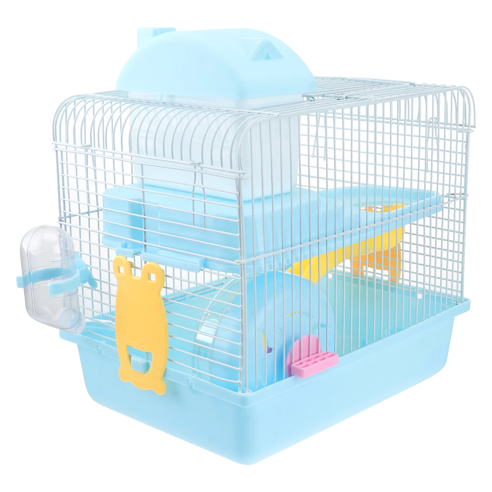 Alberchilla portable en acrylique pour petits animaux de compagnie, maison de hamster à double couche, bleu clair, 1PC