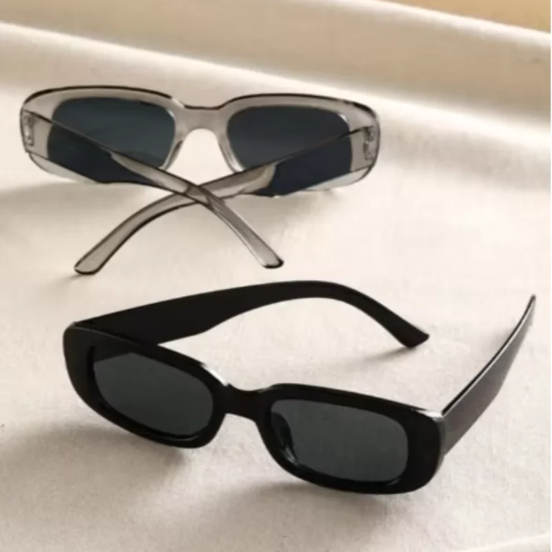 Protective Glasses 2pcs/set Rectangle Frame Sunglasses For Women Men Candy Color Y2K Fashion Sun Glasses Vintage Outdoor Eyewear