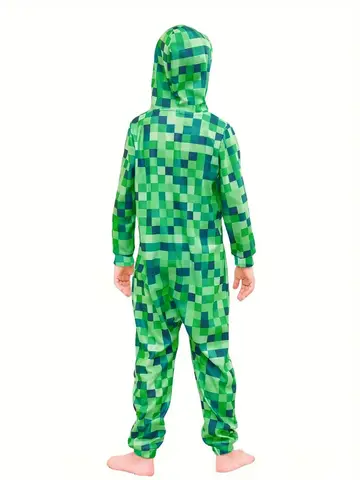 Creeper-kostym Karneval Pojkar Spelkaraktär Huvdräkt Cosplay Helgdag Födelsedagsfest 12 best sales Minecraft-trosor - №1