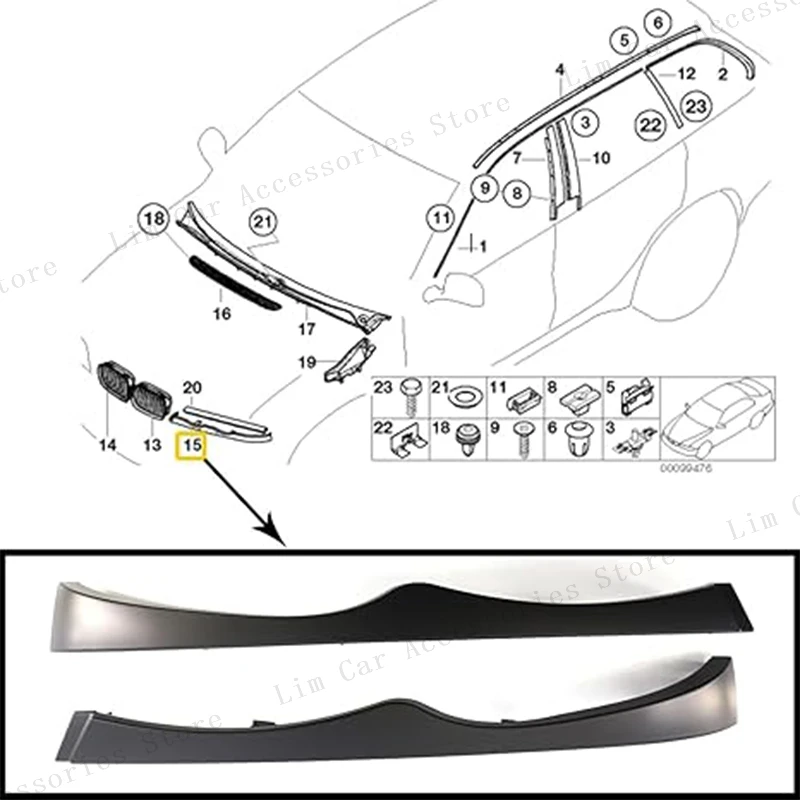 Fit for BMW E46 4-Door 2002-2005 Car Front Lower Headlight Trim Moulding Headlight Inserts 51130030406 51130030407