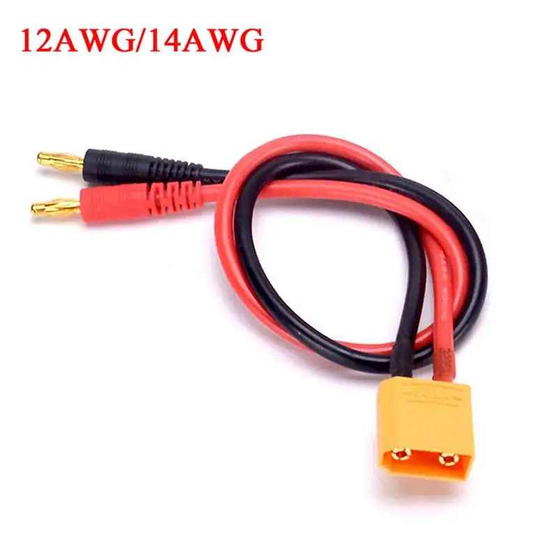 XT90 To 4mm Banana Plugs Battery Charge Cable Lipo Charger Lead 40cm 12AWG/14AWG for imax B6