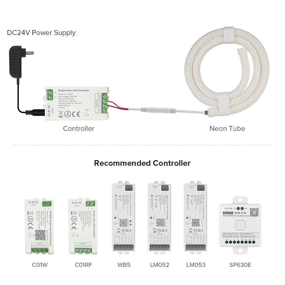 Imagem -05 - Rodada Reticulado Padrão Neon Strip Única Cor Tubo Led de Alta Densidade Flexível Quente Natureza Cool White 5m 24v 360 °