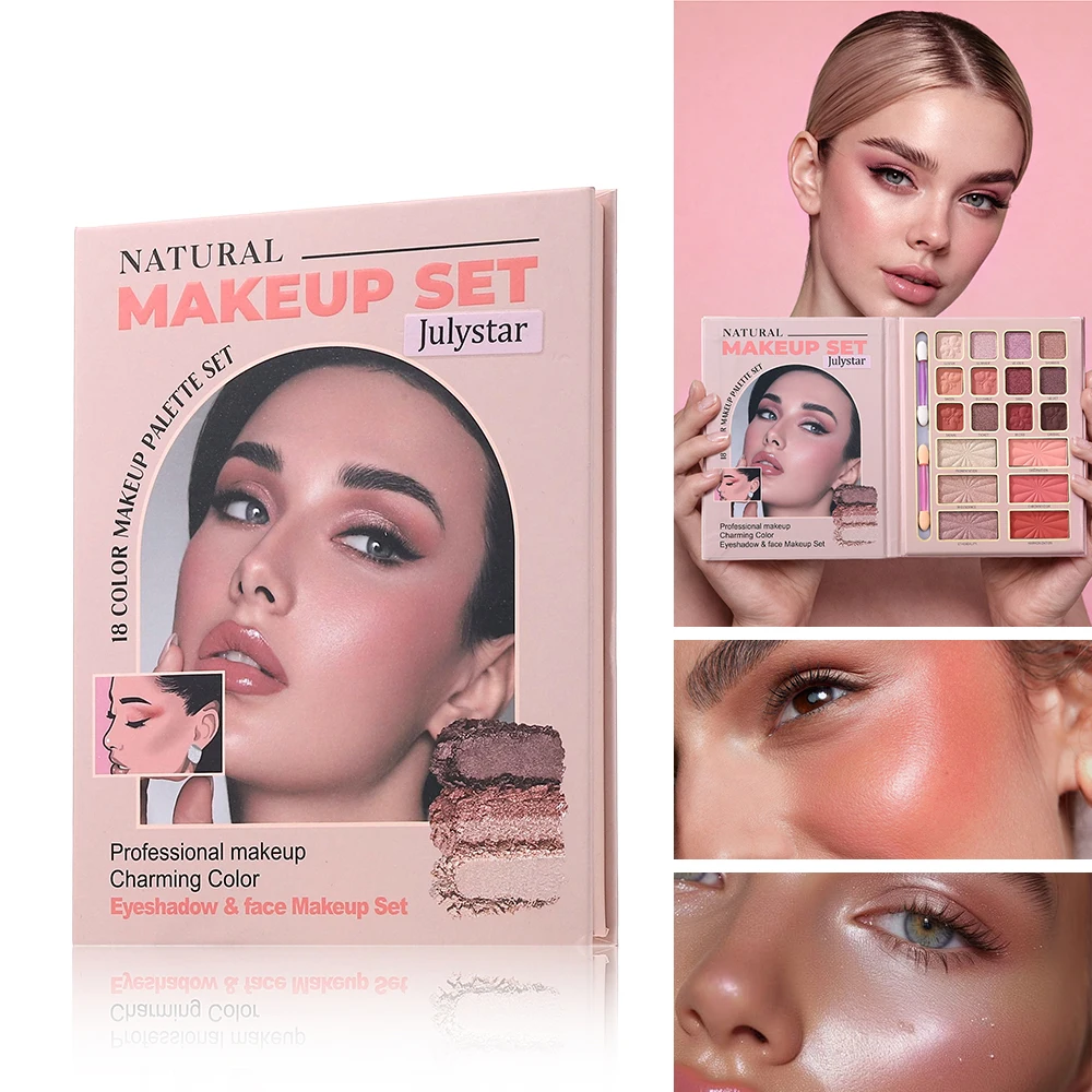 Multi-Purpose Eyeshadow & Face Palette, Matte & Shimmer Shades, Built-In Brushes, Long-Lasting, Ideal for Beginners
