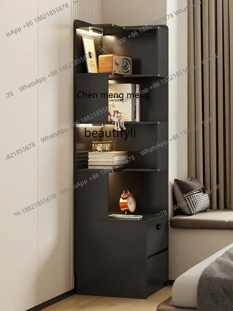 G153 High cabinet bookshelf integrated household sofa side bedroom ultra-narrow storage bedside table shelf
