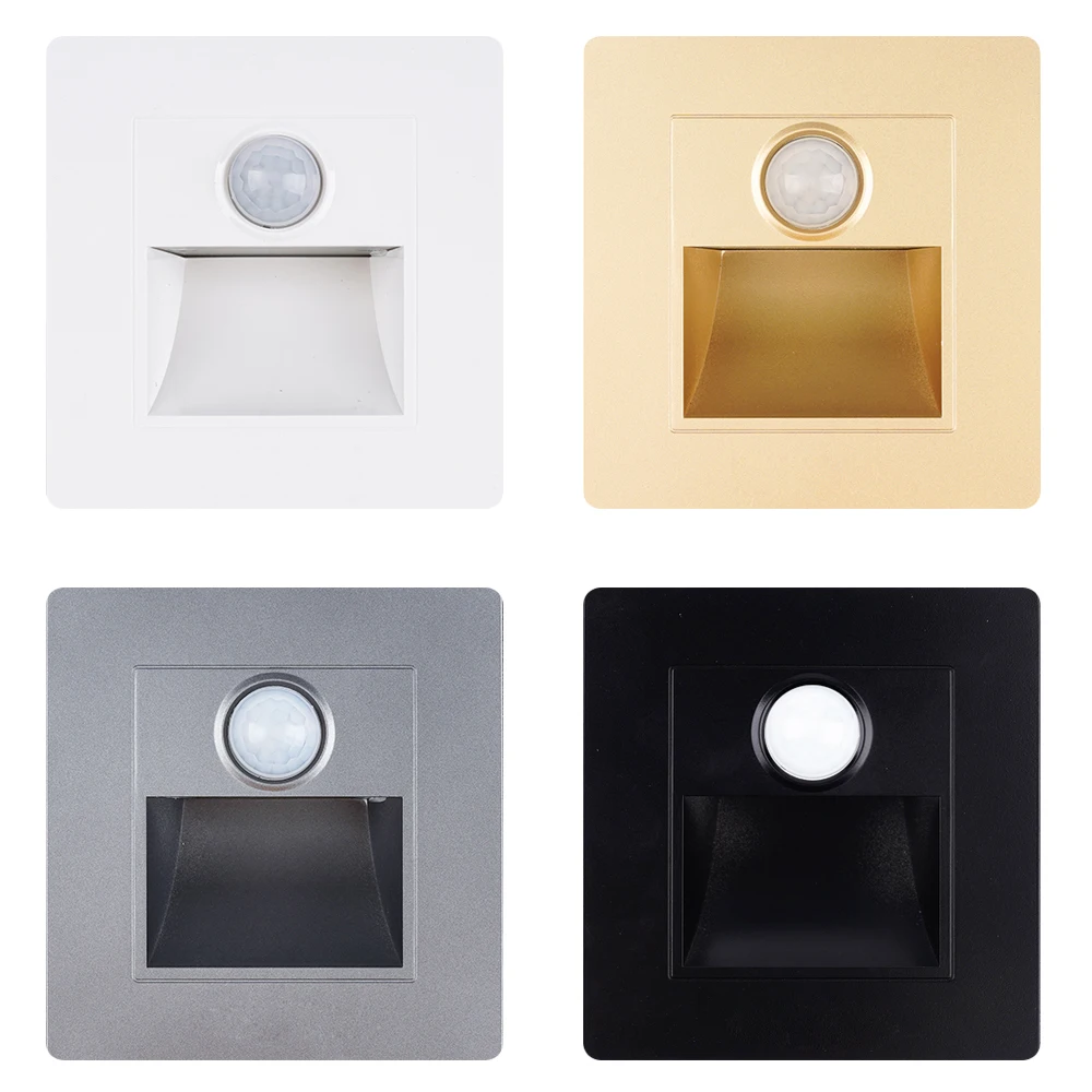 SANDIY Staircase Wall Light with Motion Sensor Led Step Lamp Pir Nightlights Built-in Backlight for Bathroom Corridor 220v 110v