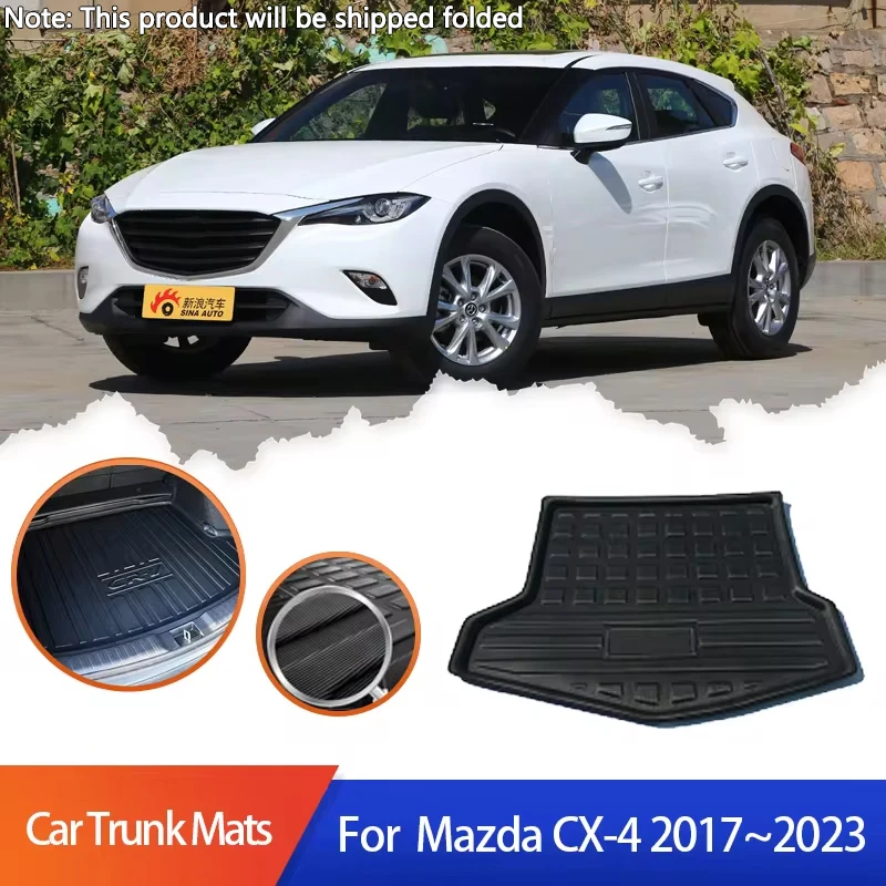 

Коврики в багажник автомобиля для Mazda CX-4 CX4 CX 4 2018 2020 2021 2017 ~ 2023, подкладка для заднего багажника, напольная подушка, удобный коврик для хранения, коврик для коврика