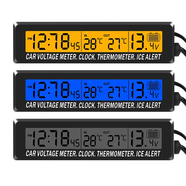 Zegar 4 w 1 Kalendarz Termometr Samochodowy Wielofunkcyjny Kolorowy Ekran Napięcia Z LCD Czas Data Wyświetlacz Temperatury Zewnętrznej W Samochodzie