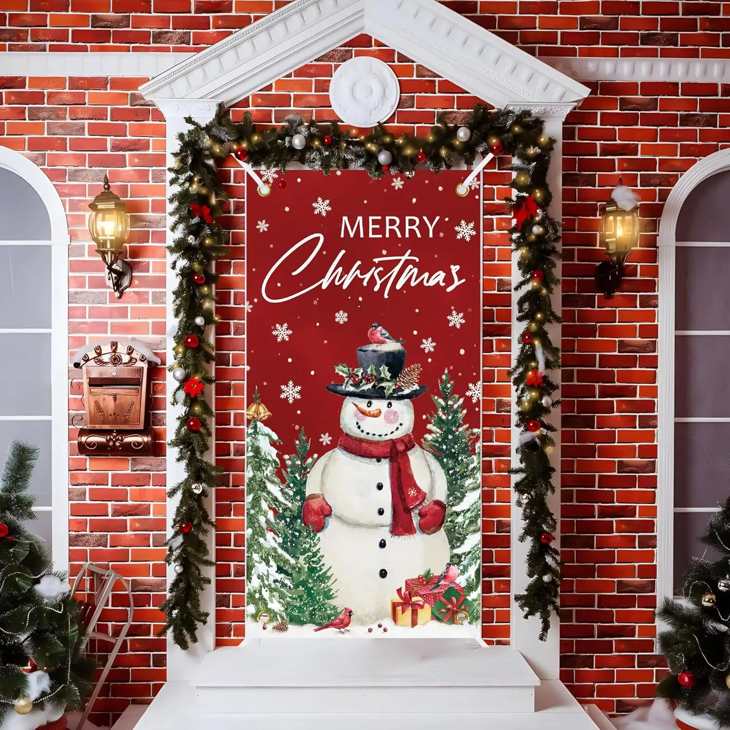 

New Year 2026 1pc Christmas Porch Door Banner Hanging Ornament Christmas Decoration for Home Xmas Flag Festive Party Backdrops