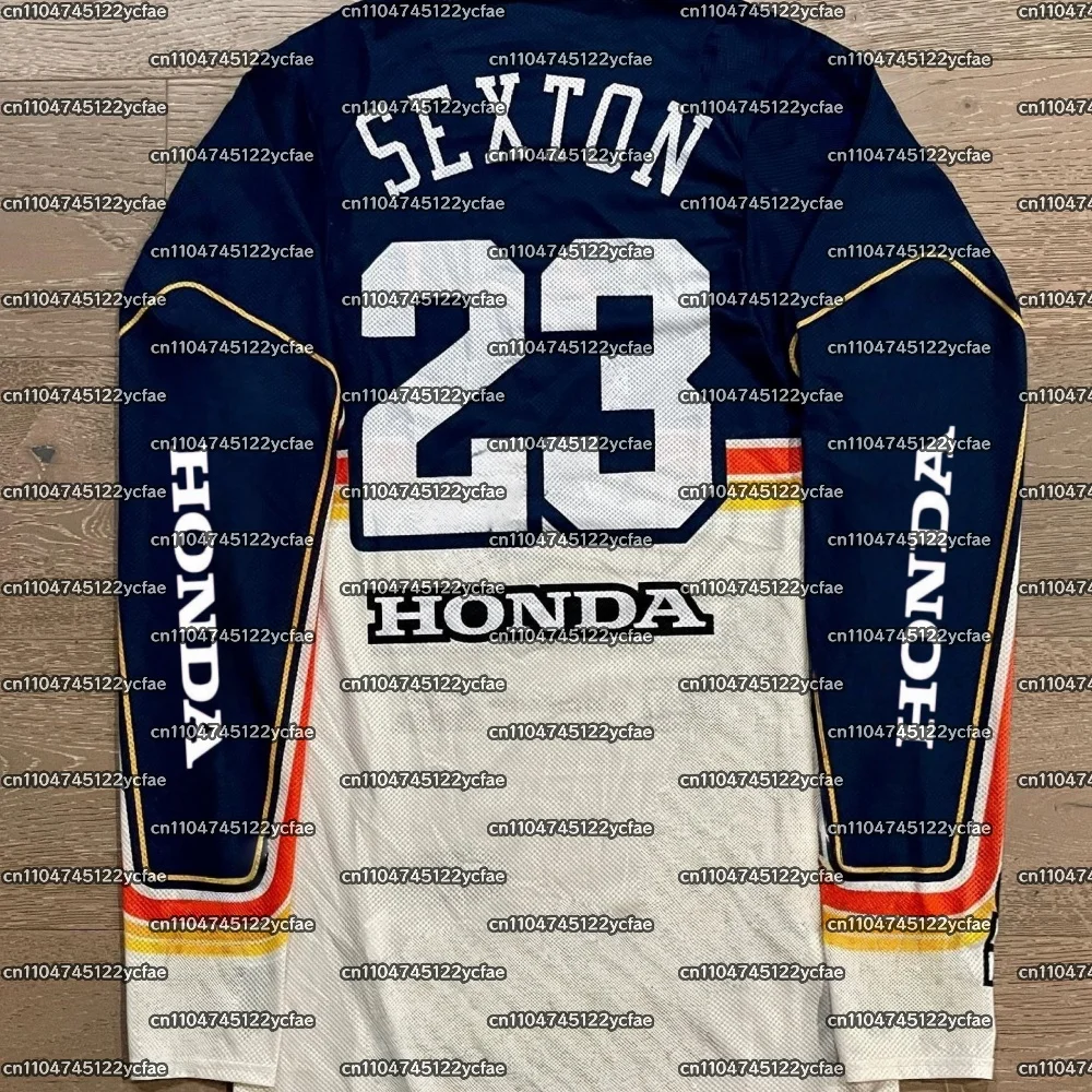 

Honda Chase #23 Sexton Autographed Replica Unadilla Jersey Motocross Racing Shirt Men's Breathable Quick Drying Sports T-Shirt