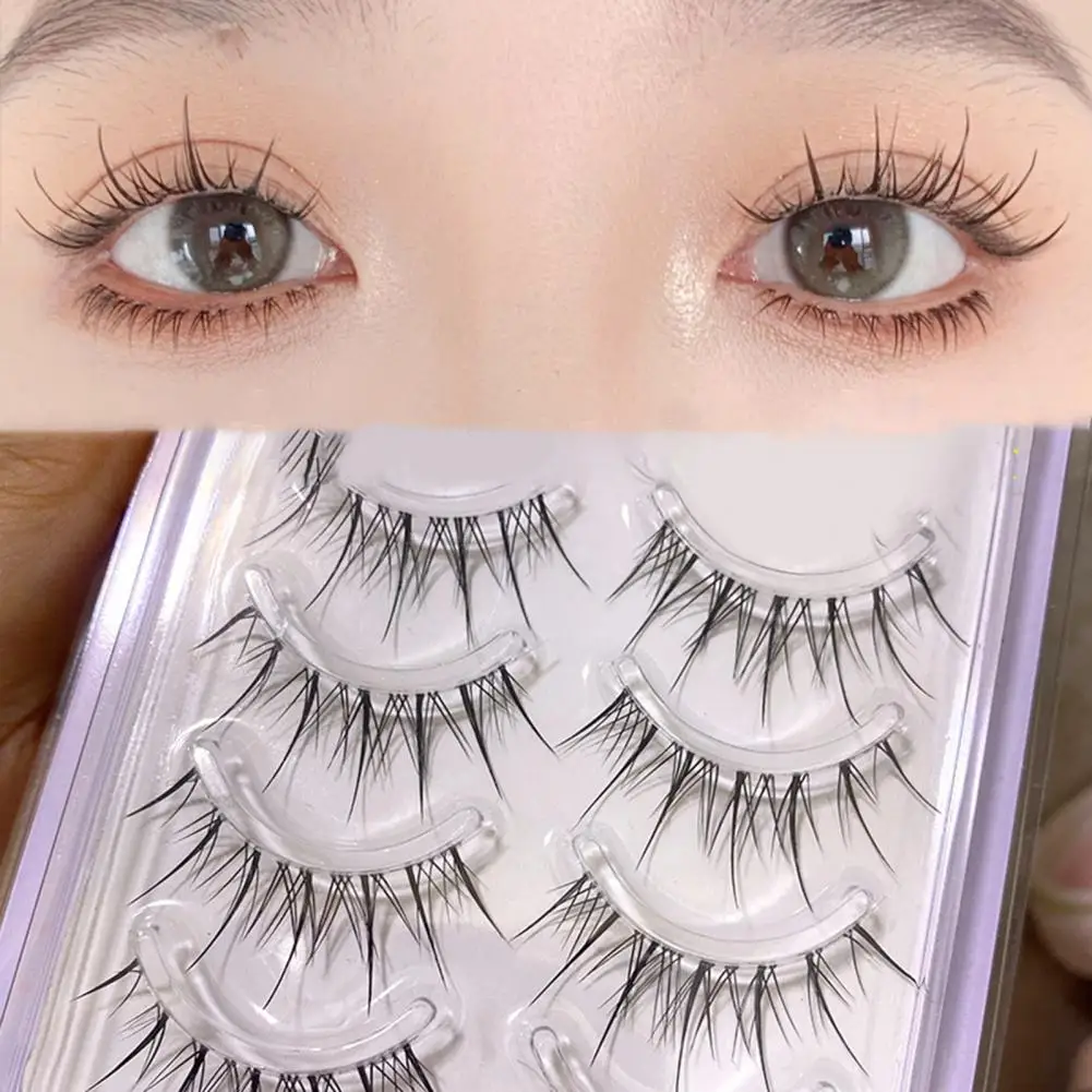 1 Box Thick False Eyelashes Realistic Natural Curling 3D Effect Eye Makeup Airy Sun Flower Fairy False Eyelashes