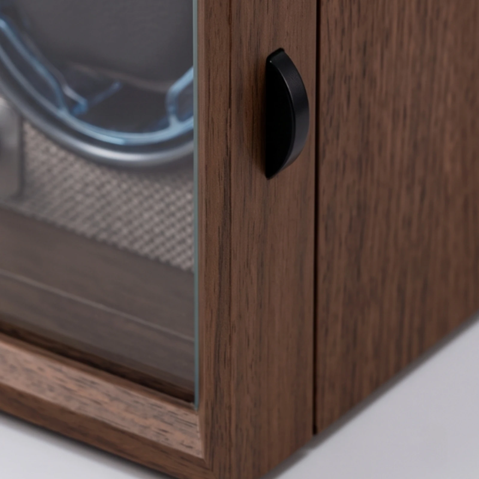 Watch Winder Cabinet Quiet Watch Winder with Glass Door Wood Grain Transparent for Men, Dresser, Nightstand