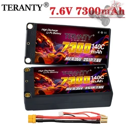 Upgraded TERANTY Shorty Lipo Battery HV 2S 7.6V 7300mah 140C 280C With 5mm Graphene Bullet For 1/10 RC Car Race Boat Tank Parts