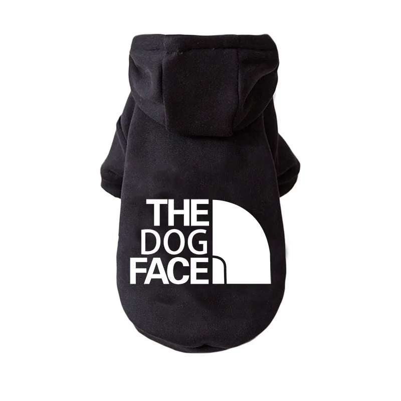Pet Dog Hoodies Autumn and Winter Season Large Dog Clothes Dog Face Text Pattern French Bulldog Labrador Jacket Clothing image 4