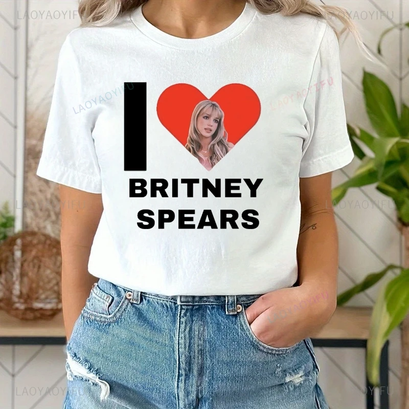 

Pop Star BRITNEY SPEARS Poster Print T-shirt, Women's Daily Fashion Casual Short-sleeved Top, Spring/summer Street Shirt