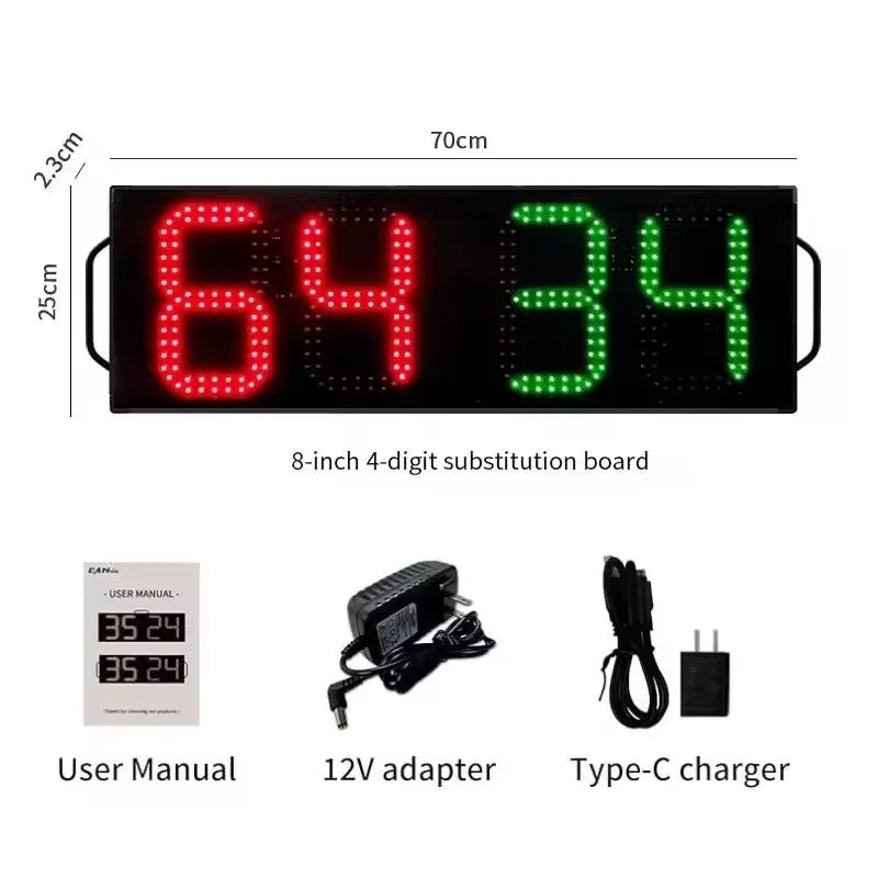 Portable Electric LED Display Football Substitution Board to Change Player for Soccer Futsal Court Replacement Boards