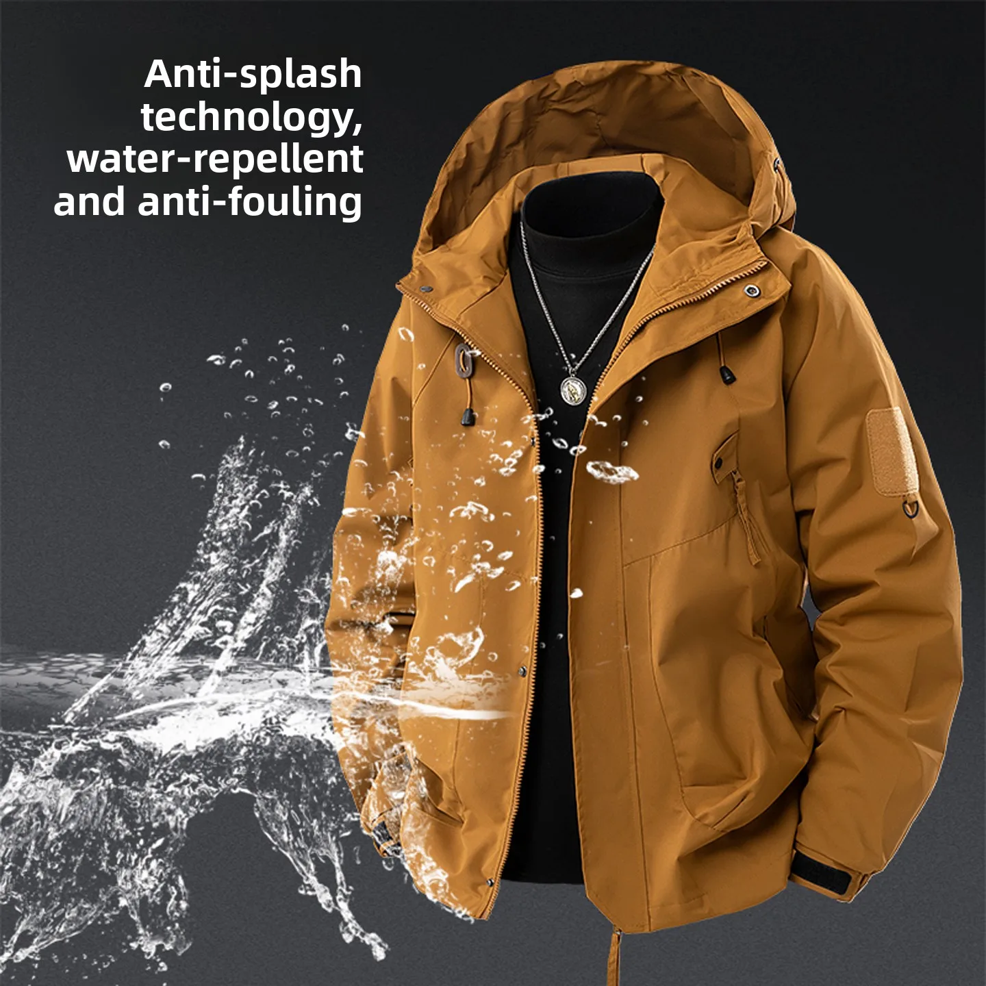 

Уличное водонепроницаемое весенне-осеннее пальто Jaet ex Street Sle, свободное длинное ветрозащитное пальто из полиэстера с застежкой-молнией све