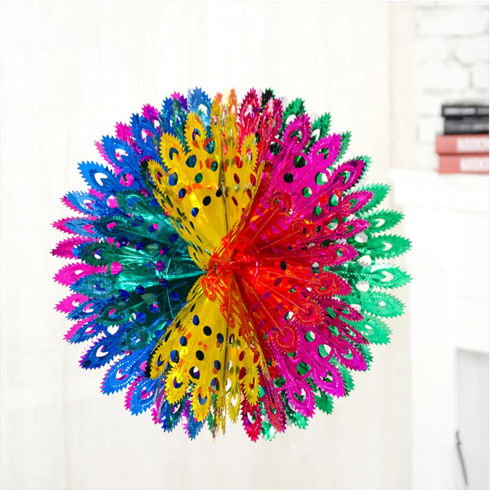 

5Pcs Christmas Garland Ball Ribbon Decoration 43x43cm Soft Lightweight Bright Colors Reusable Holiday Party Ribbon Garland