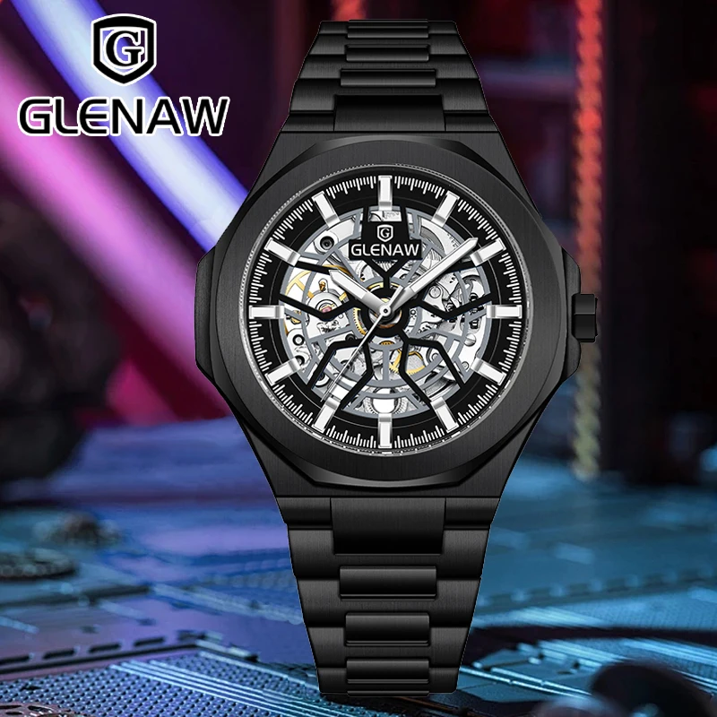 

2025 New GLENAW Design nautilus Mechanical Watch Men's Luxury Luminous Waterproof Stainless Steel Automatic Watch High Quality