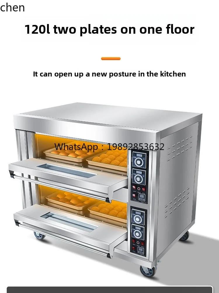 Horno de Panadería Comercial a28, Horno de Acero Inoxidable Grande para Pan Pia, Horno Multifuncional