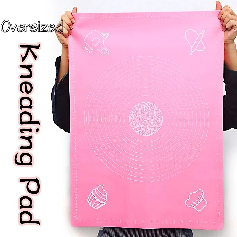 70/64/40cm Silicone Kneading Dough Mat Nonstick Cookie Cake Baking Mat Fondant Pizza Biscuit Rolling Pad Paste Flour Table Sheet