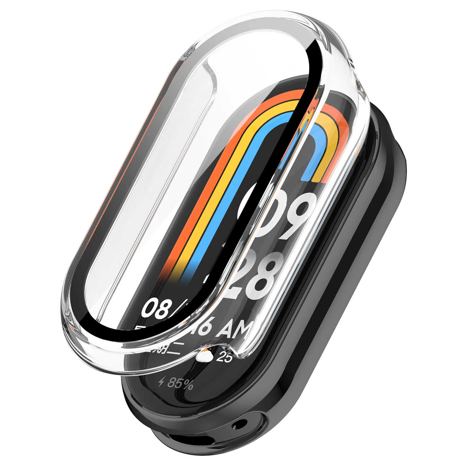 For Xiaomi Smart Band 9 Hard PC Case for Miband 9 / 8 Tempered Glass Screen Protector Protective Cover