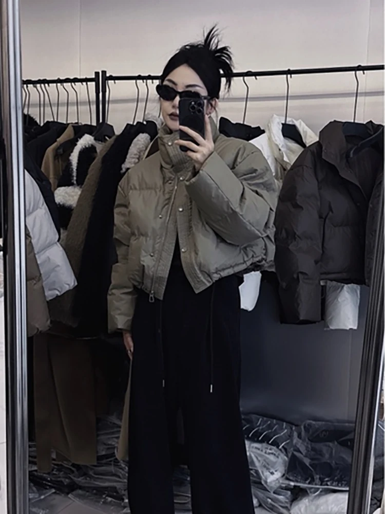 

Korean Sle Thiened Stand Collar down Cotton Jaet Women's Autumn Winter New Faion Bread Sle Korean Version Cotton Coat
