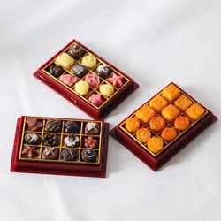 1:12 Dollhouse Chocolate Gift Set Mooncake Boxes Model Miniature Kitchen Scene Simulation Home Decor Doll Accessories Toy Gifts