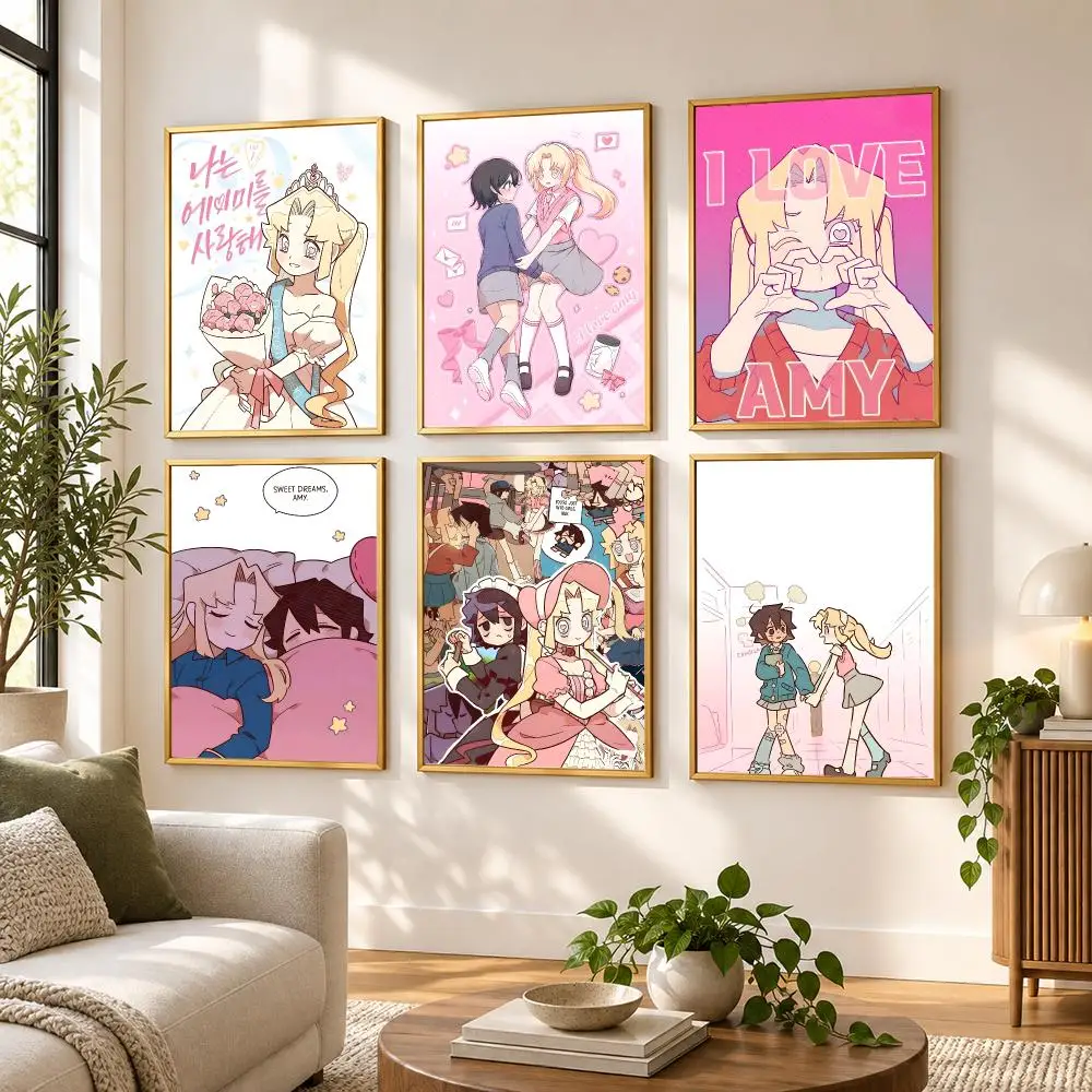Korean Girls Love Anime I Love A-Amy Poster HD art sticky wall waterproof home living room bedroom bar aesthetic decoration