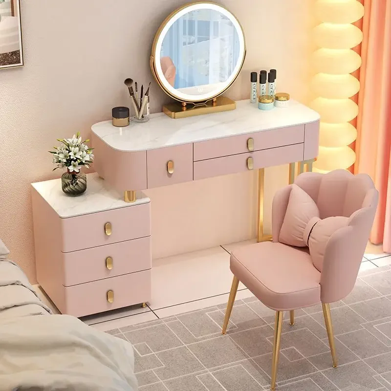 

Luxury Pink Dressing Tables Vanity Mirror Storage Drawers Desk Dressers Organizer Cabinet Meubles De Chambre Bedroom Furniture