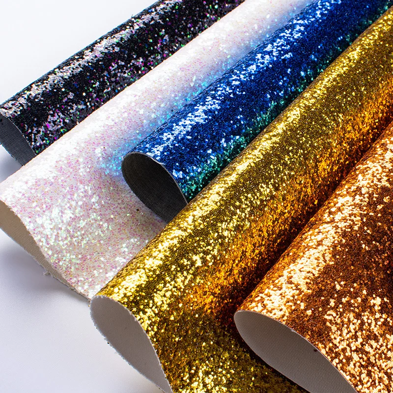 

100x137cm PU Synthetic Leather Sequins Fabric Faux Leather Fabric for Sewing PU Artificial Leather for DIY Clothing Bag Material