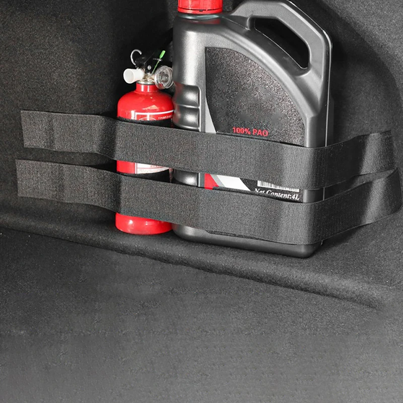 Cinturón fijo de almacenamiento para maletero de coche, cinta de nailon firme para Interior de coche, organizador de almacenamiento, accesorios para coche, color negro, 4 Uds.