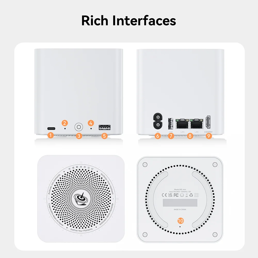 Nouveau stockage réseau domestique MINI hôte Beelink ME Mini NAS Intel Twin Lake N150 LPDDR5 4800MHz 12GB RAM 2T SSD WiFi6 4K double 2.5 Lan