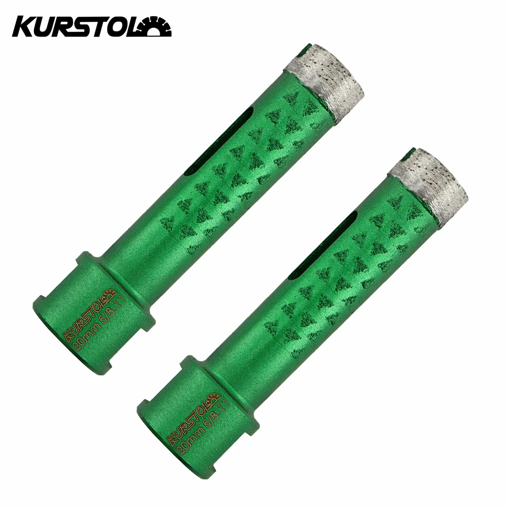 

KURSTOL 2Pcs 5/8-11 Diamond Core Bit Sets Concrete Quartz Granite Drill Bits Marble Hole Saw Cutter Dry Drilling Core Drill Bits