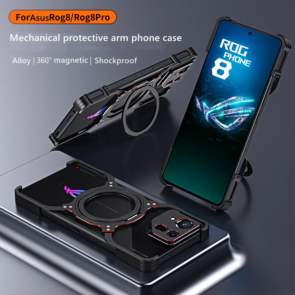 

Magnetic Case for Asus Rog Phone 8 Pro Aluminum Metal Frame Bracket Cover for Asus Rog Phone 8 Magsafe Shockproof Bumper Fundas