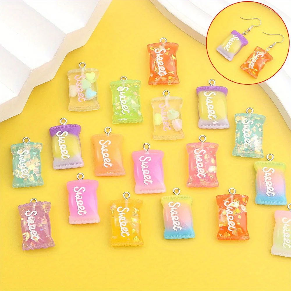 

3/7/15pcs Multicolored Candy Shaped Pendant,DIY EarringNecklace,forValentine's DayChristmasThanksgivingHalloweenGiftsAccessories