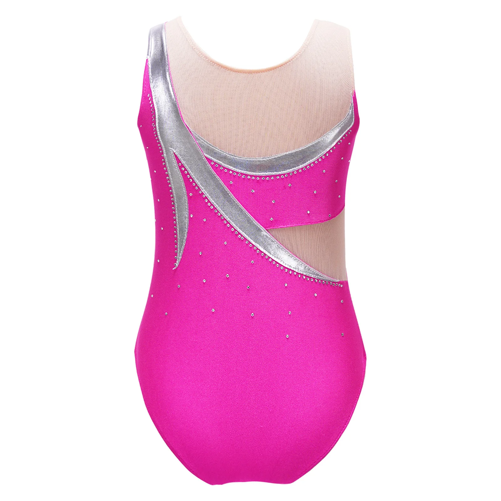 Meninas dos miúdos brilhante metálico ballet tutu ginástica collant strass patinação no gelo macacão para a menina crianças de ginástica bodysuit