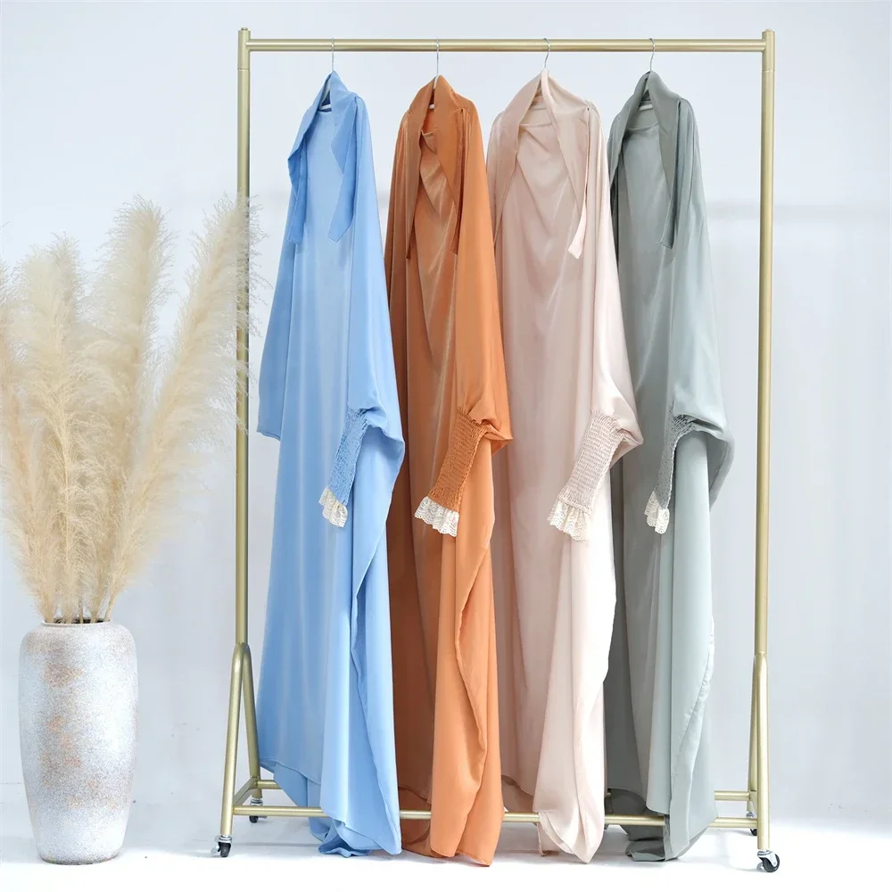 Muslim Women Hooded Maxi Dress Ramadan Modest Prayer Garment Islamic Clothing Eid Abayas Overhead Robe Turkey Dubai Kaftan Abaya