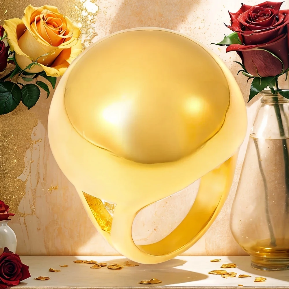 

Женское кольцо в стиле ретро, пухлая сферическая нержавеющая сталь, модные и универсальные ювелирные аксессуары