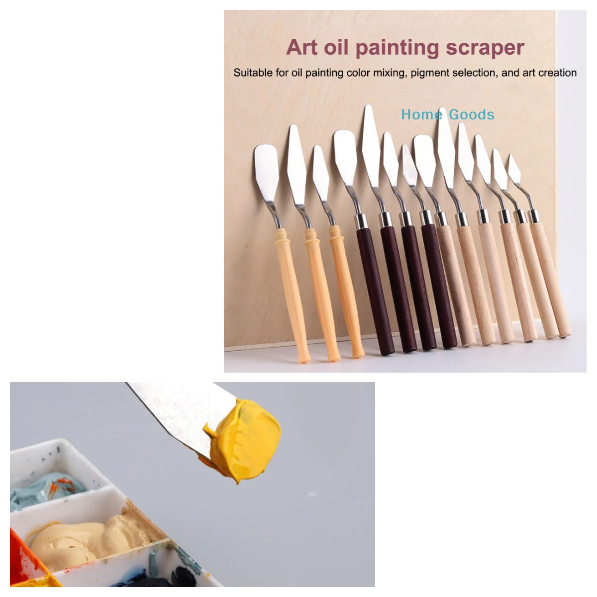 7Pcs/Set Stainless Steel Oil Painting Knives Artist Crafts Spatula Palette Knife Oil Painting Mixing Knife Scraper Art Tools
