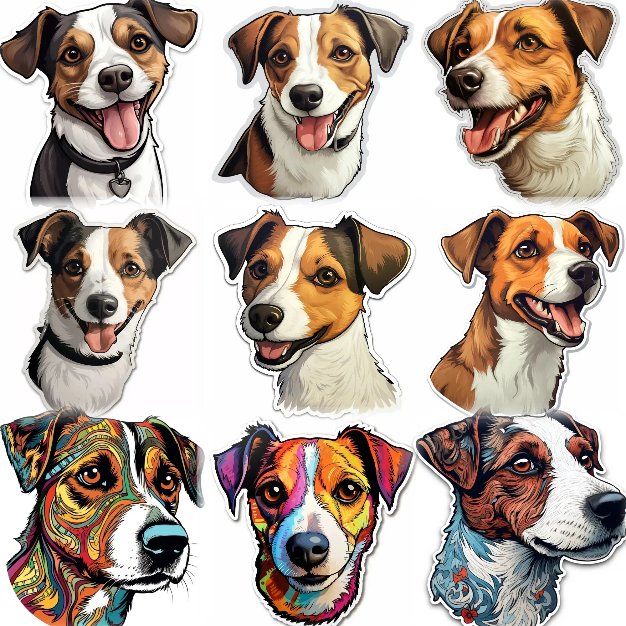 

Jack Russell Dog Cute Pet Creative Sticker Motorcycle Helmet Car Bicycle Decal Accessories Customizable Size