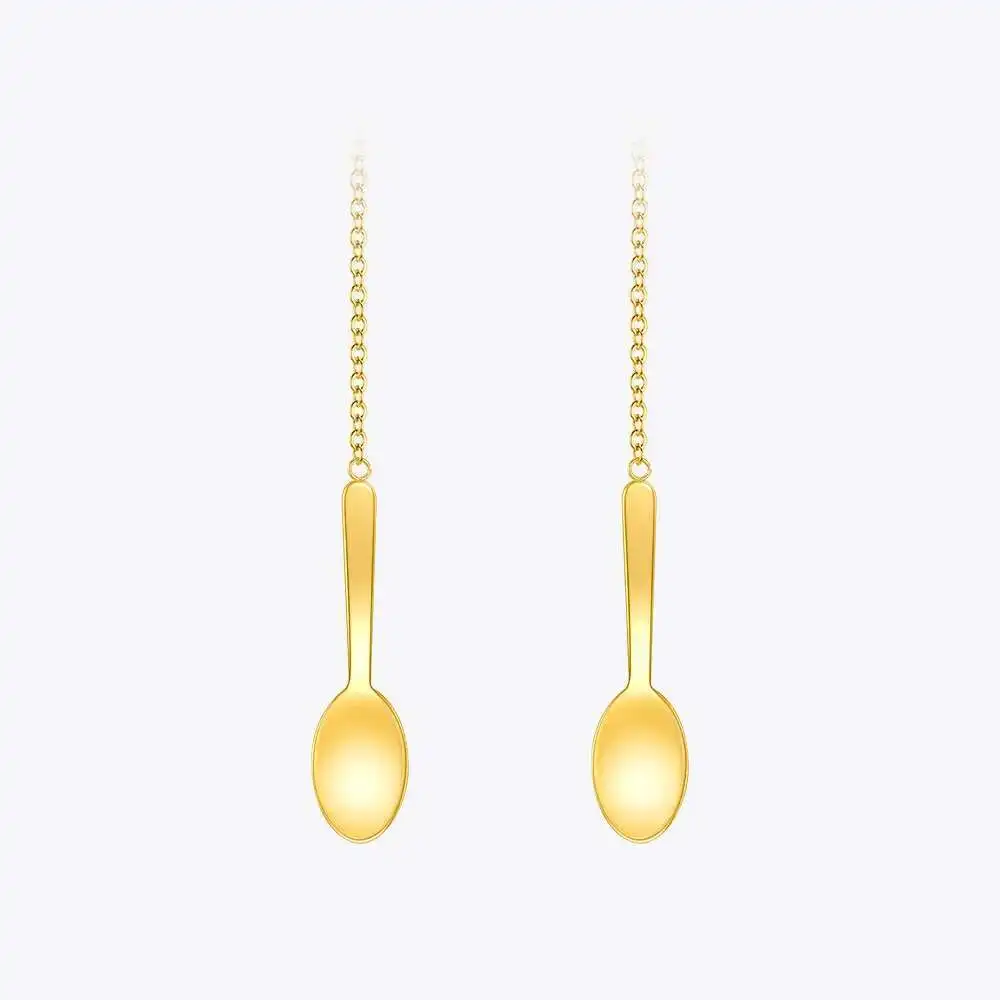 

ENFASHION Cute Spoon Mask Chain Necklace Women Stainless Steel Gold Color Long Necklaces 2021 Fashion Jewelry Naszyjnik P203071