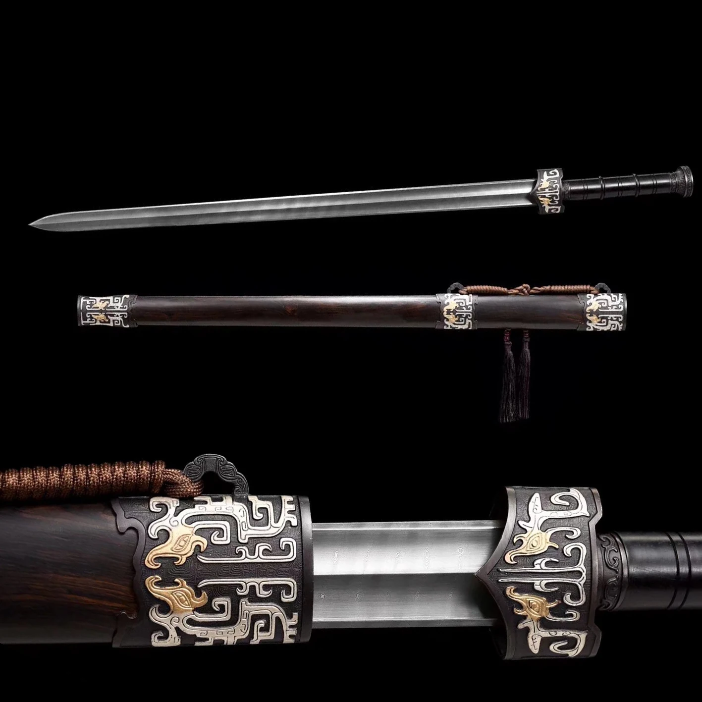 102cm Medieval Twist Star large tiled sword Damascus Steel Samurai Collection defensive weapon gift Sharp Samurai sword katana