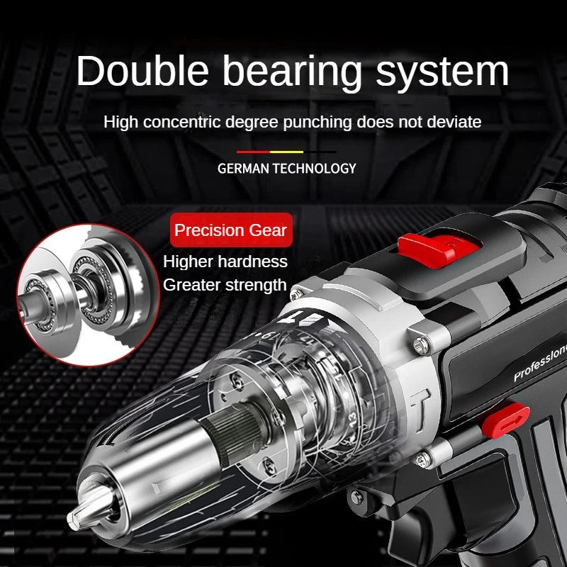 16.8V cordless impact drill 650W high-power electric drill lithium battery dual speed 150 torque electric screwdriver power tool