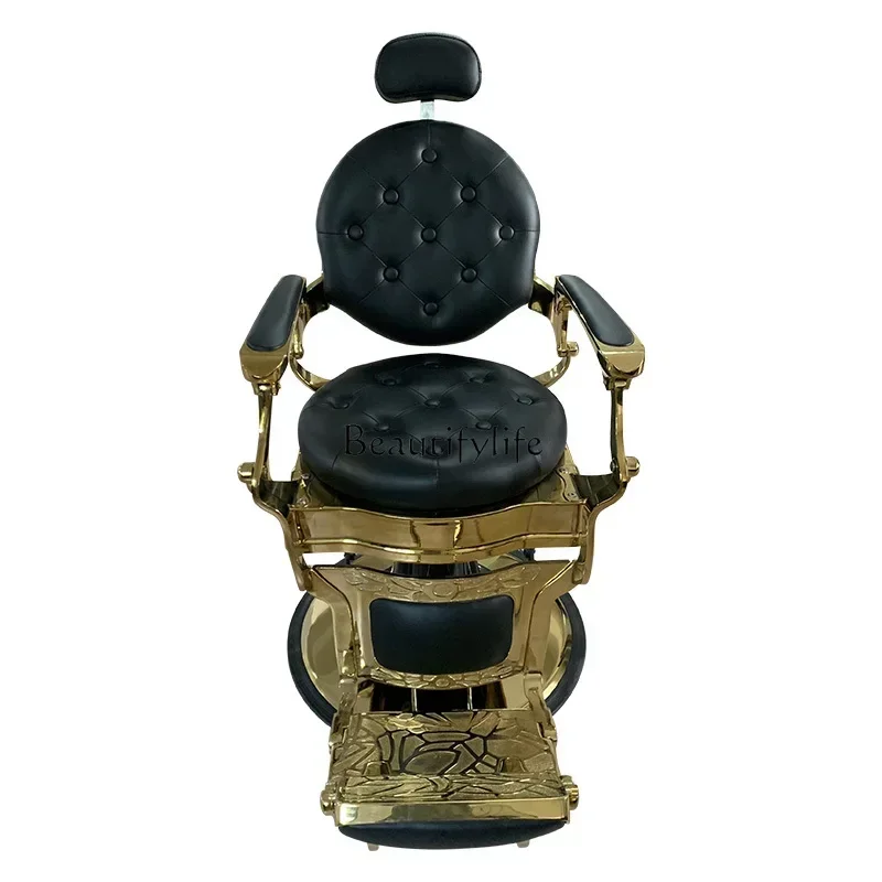 

Retro Men's Oil Head Barber Chair Hair Cutting Lift down Large Chair