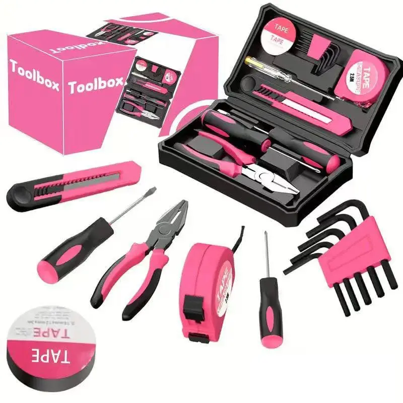 

13 Piece All Purpose Basic Household Pink Tool Kit