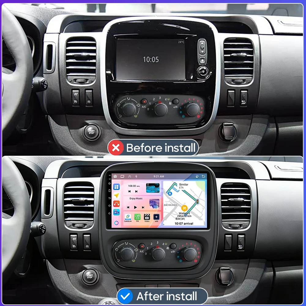 Android 15 Auto Radio Multimedia Car Player for Renault Trafic 3 2014 - 2021 Opel Vivaro B 2014 - 2018 GPS Video Cam Dash BT 5G