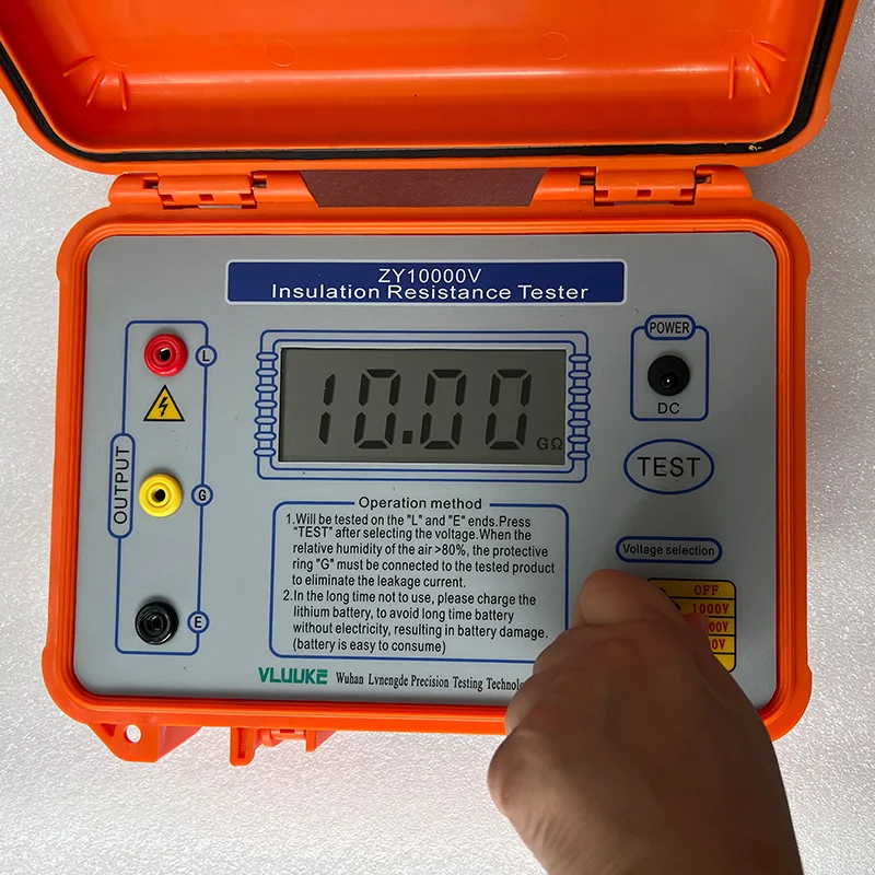 10000V 5000V Insulation Resistance Tester LCD Megohmmeter 16V Lithium Battery for Insulation Test