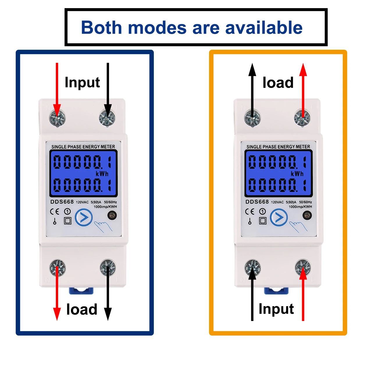 Einphasiger digitaler LCD-Energiezähler 5–80 A 230 V 50 Hz, Wattmeter